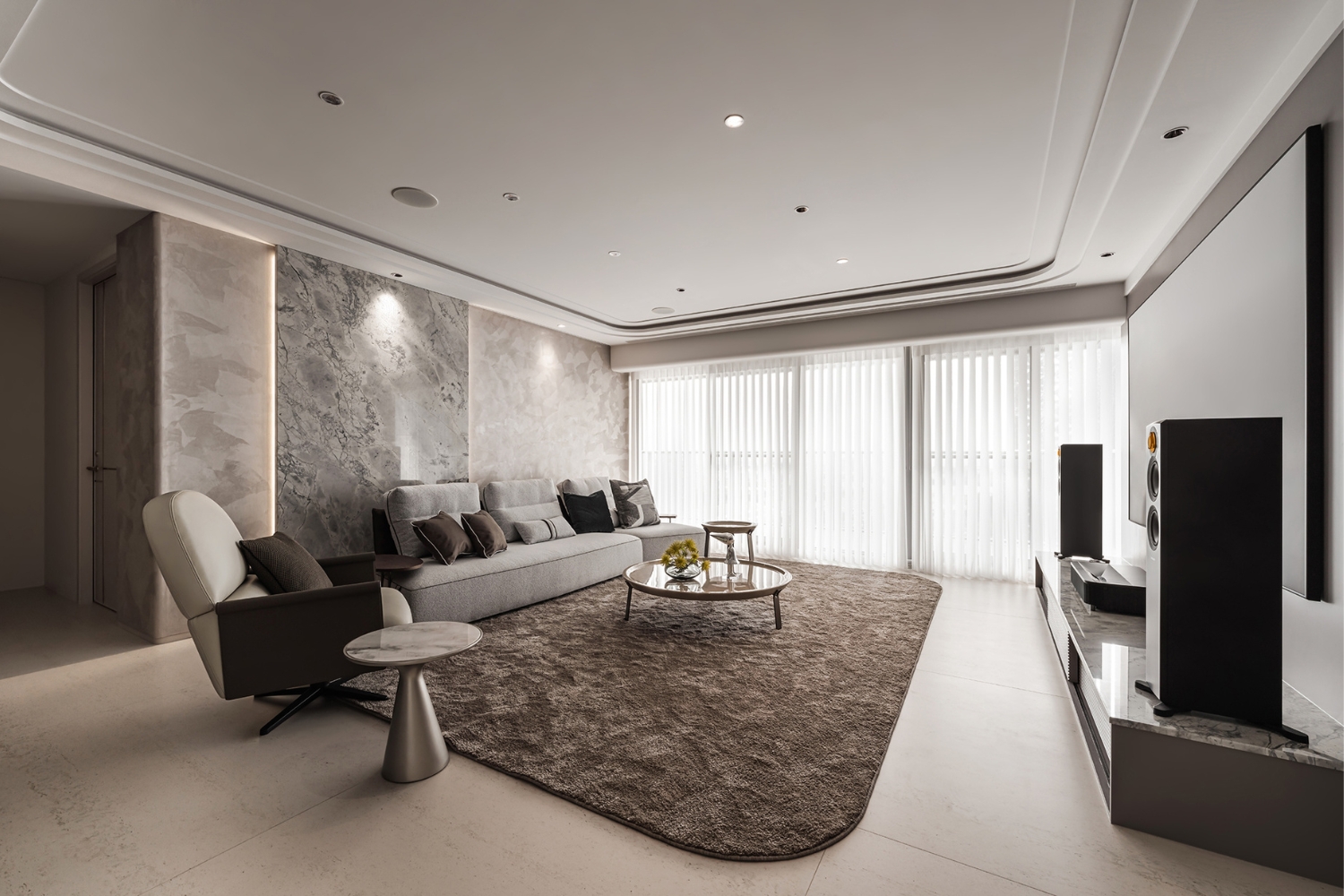 沙發背牆案例<定潮 米調>，藝瓦空間設計作品