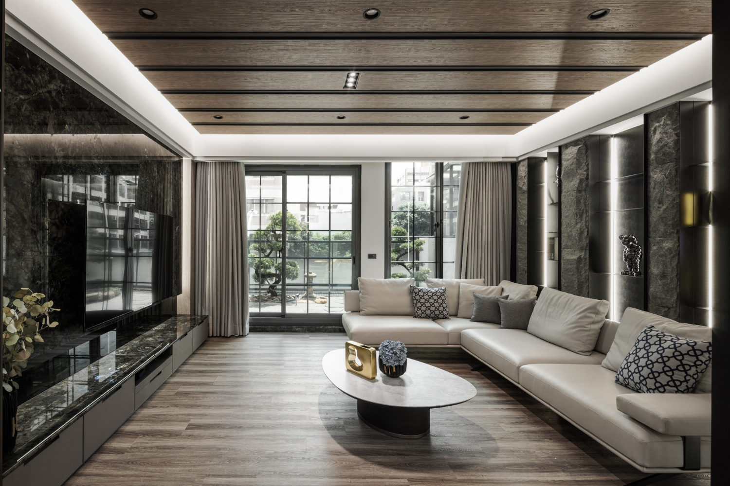 沙發背牆案例<郡天鑽>，藝瓦空間設計作品