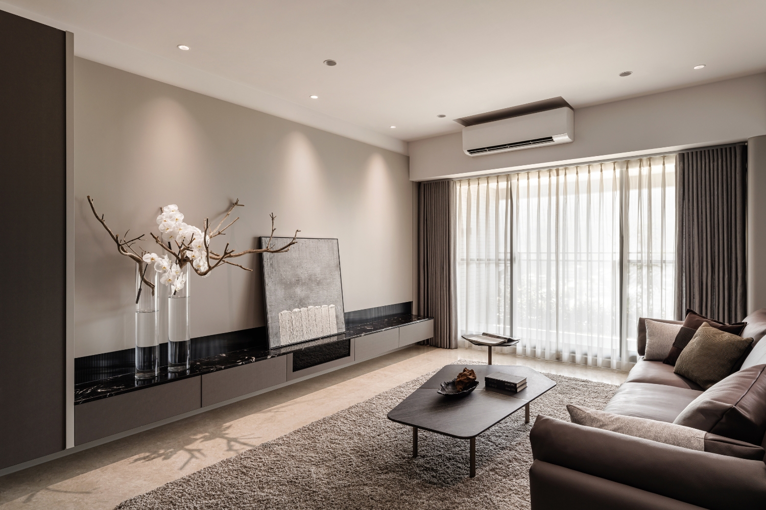 藝瓦空間設計<御之苑D2-13F>，噴漆電視牆材質